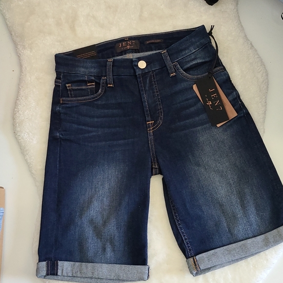 7 for All Mankind High Waist Denim Bermuda Shorts - Picture 2 of 6